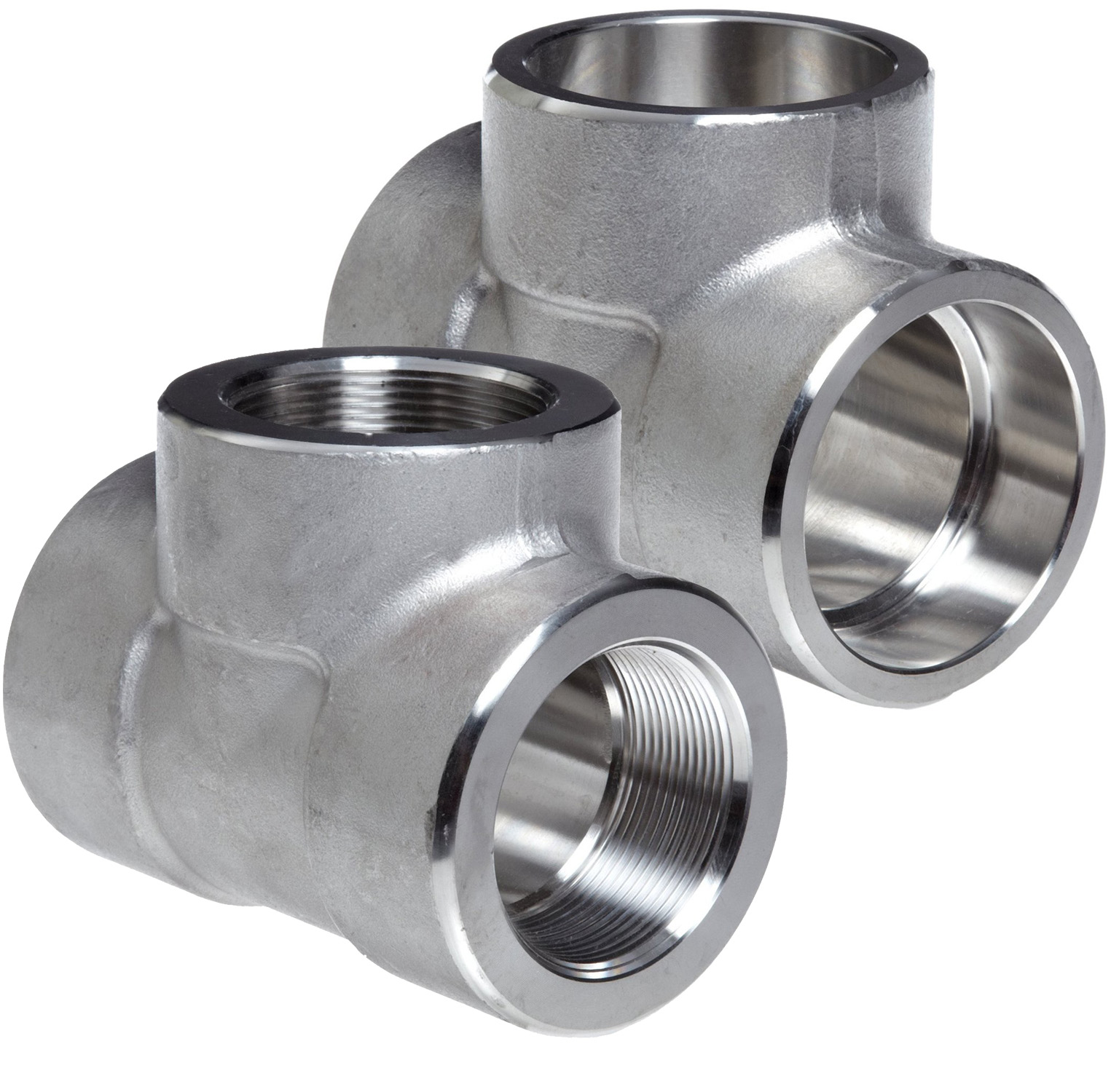 2" X 2" X 1/2" FORGED STEEL PLATED 3000# THREADED TEE 