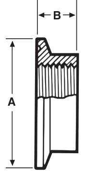 Drawing of a sanitary clamp thermometer cap from our data sheet, with its dimension letters