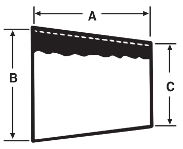 Drawing of a sanitary weld concentric reducer from our data sheet, with the dimension letters used in the chart