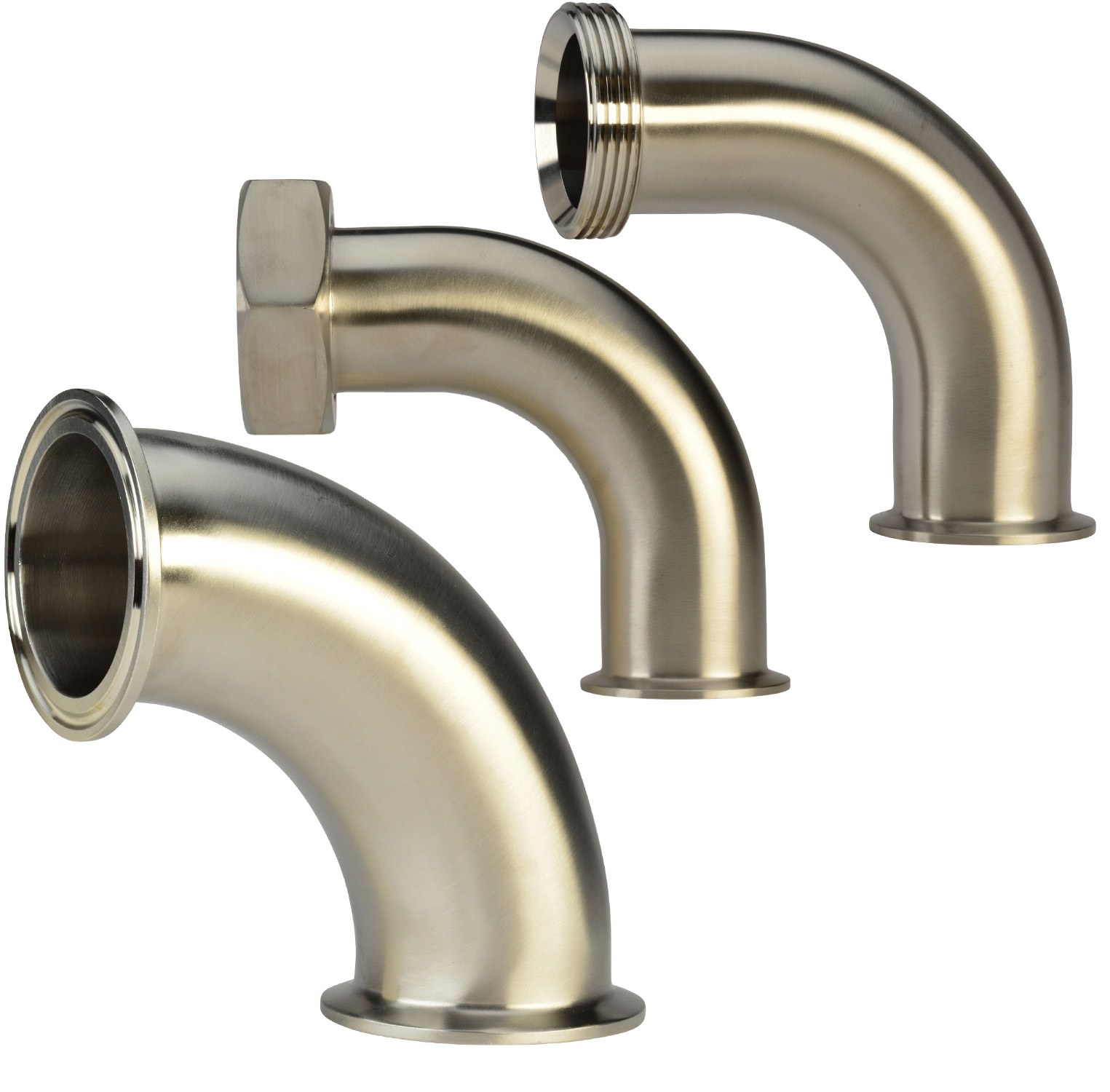 Stainless Steel 90 Degree Angles w/ 1" Sanitary Fittings 