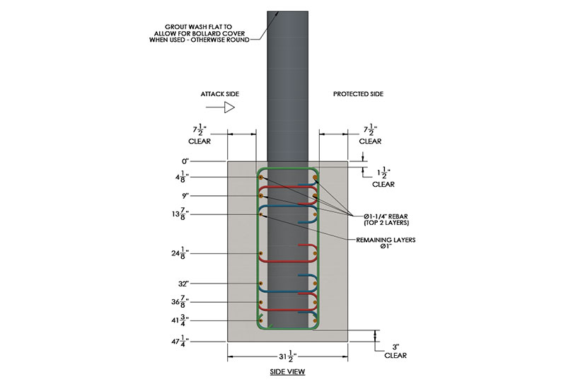 DOS K12 (DS22) Crash Rated Fixed Bollards