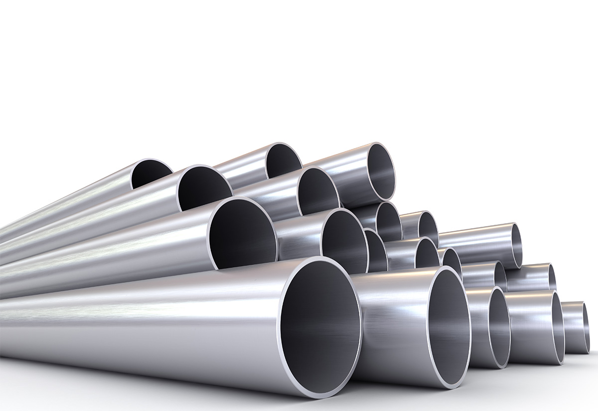 Inventory of seamless and welded stainless steel pipe ready for shipment