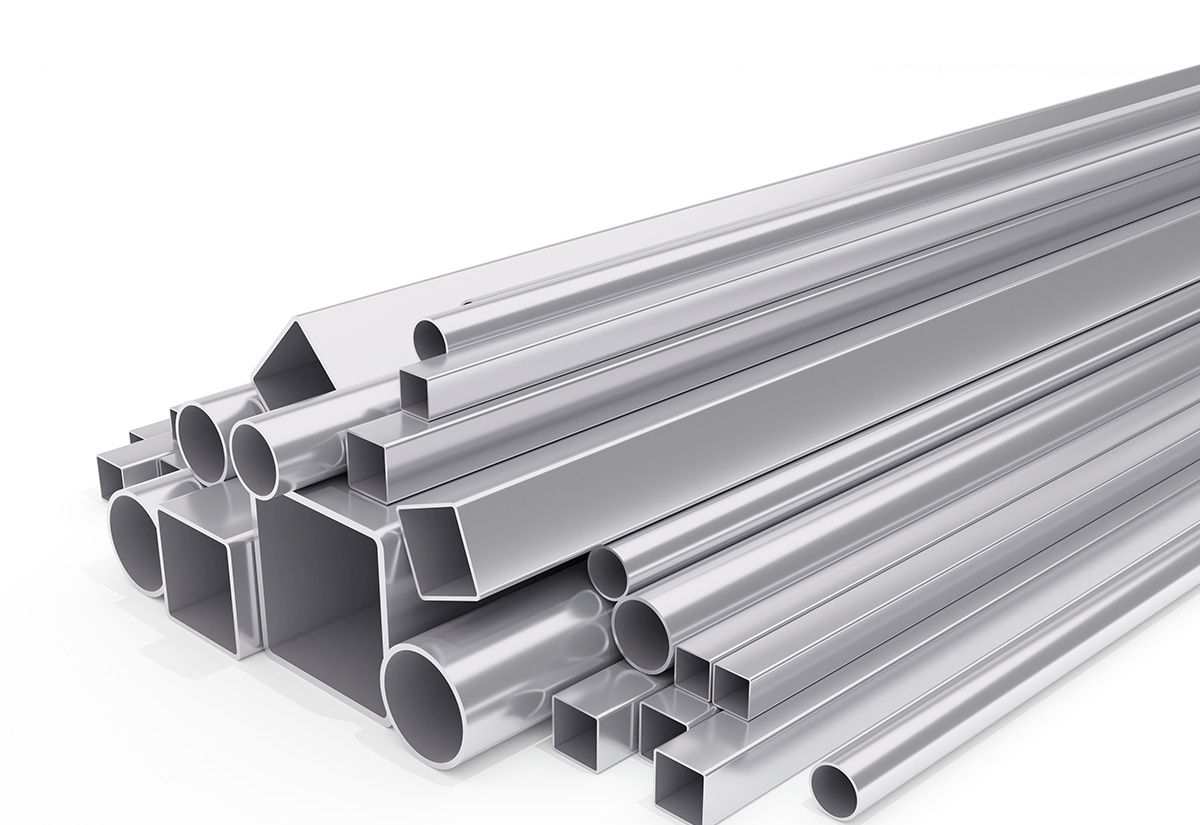 Stainless steel tubing in multiple diameters and lengths stacked for order fulfillment